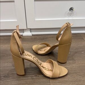 Sam Edelman Beige Block Heel Sandals